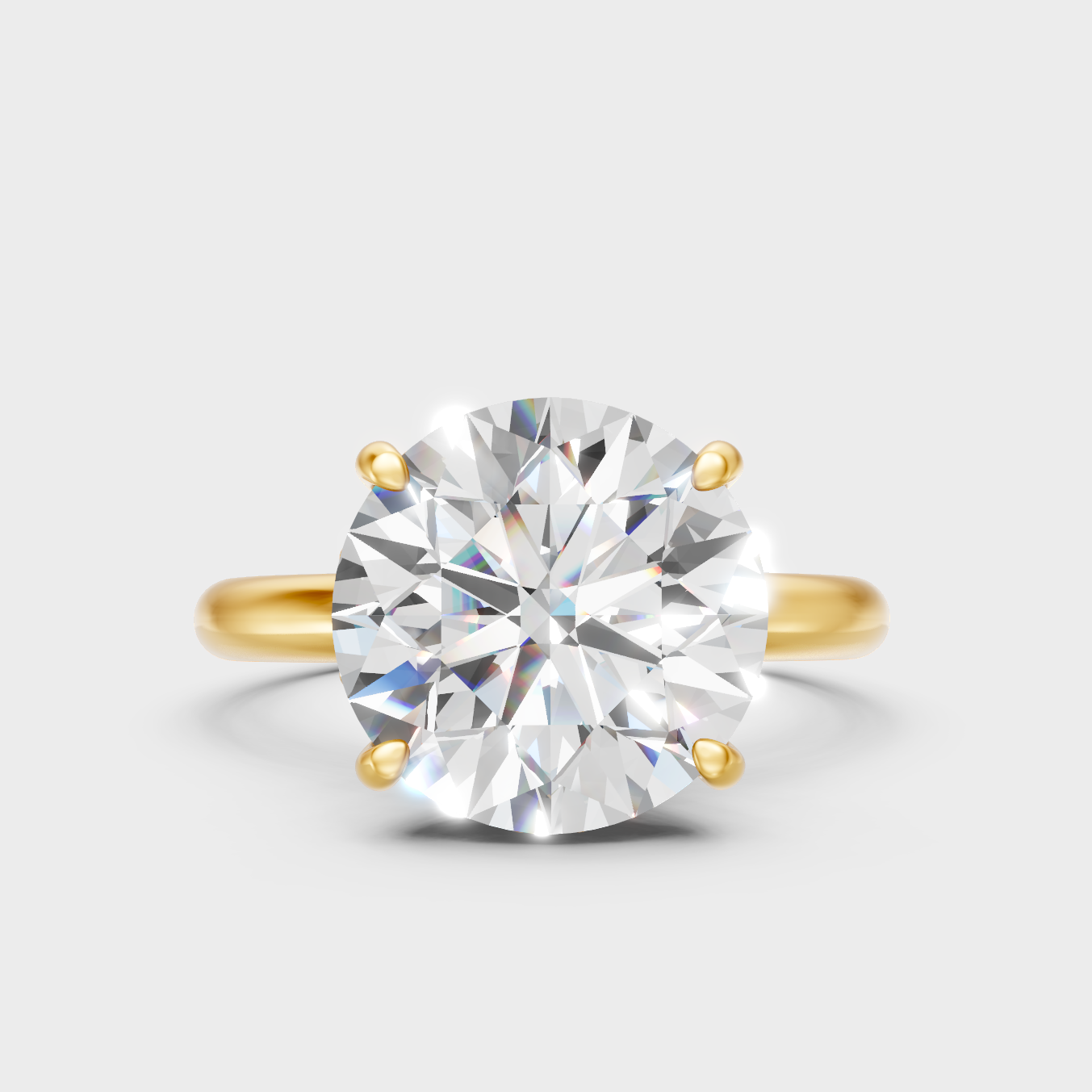 Igi Gli Certified Round-Cut Lab-Grown Diamond Halo Ring In 18K Yellow Gold